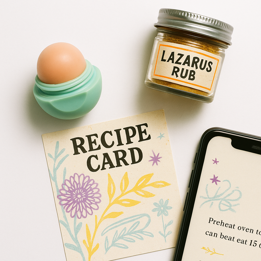 Care Crate Lite: Lip-Egg + Lazarus Rub Sample + Recipe Card